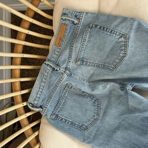 GRLFRND Helena High Rise Straight Jeans Size 27 Distressed Light Wash